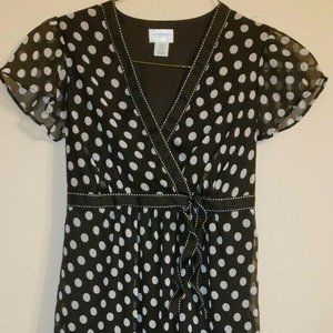 Motherhood Maternity Dress Black and White Polka